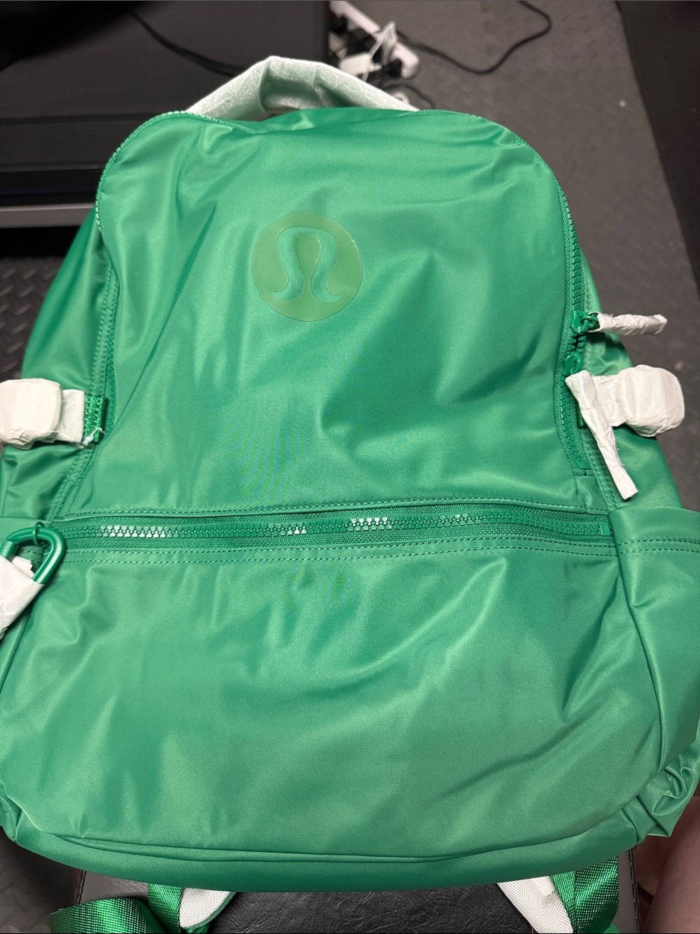 Lululemon New Crew Backpack green zip-front athletic